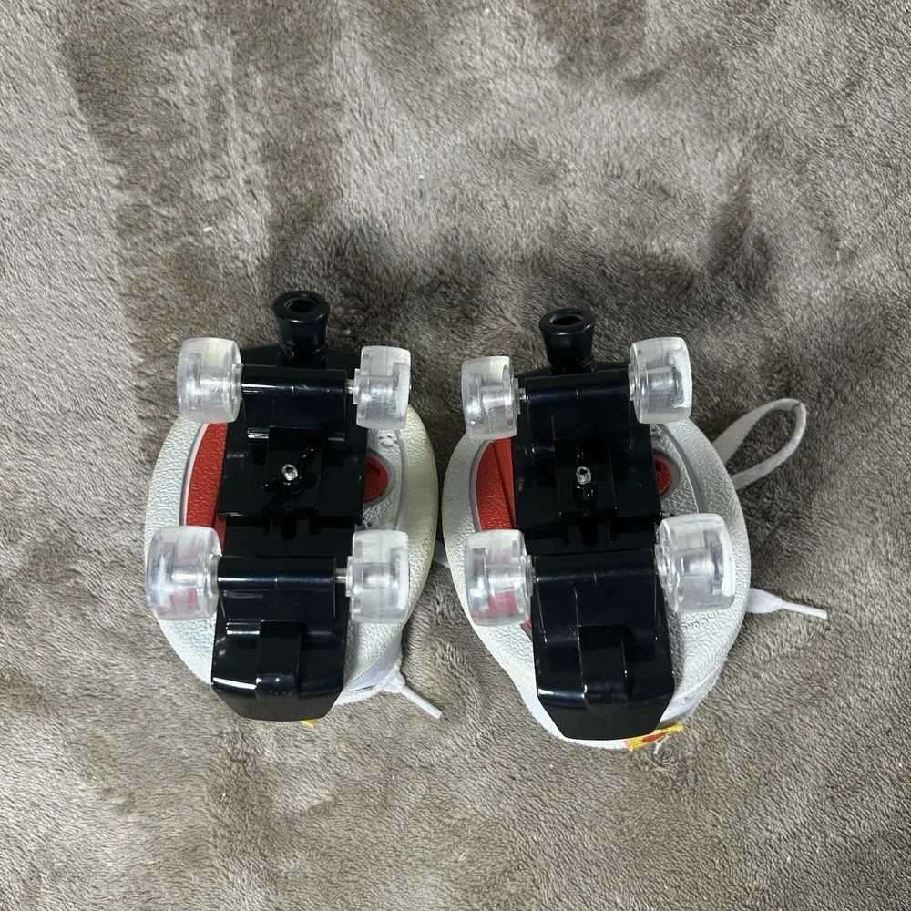 Lot of 2 Build-A-Bear Workshop Roller Skates Y2K White Red Blue Striped 2009